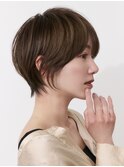 くびれショート/ショートボブ/丸みショート/白髪ぼかし/小顔