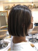 namie  切りっぱなしボブ×ハイライト