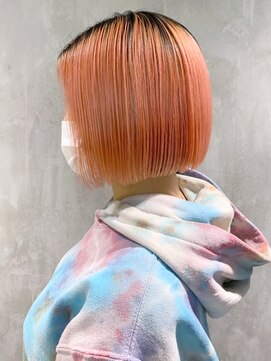 アイティー バイ アルバム 中野店(IT by ALBUM) オレンジボブ_くびれミディイヤリングカラー_ba321631