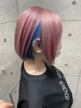 ヘアサロン ドットプラス 町田店(dot. plus) ボブ×ブリーチ×ピンク×ブルー