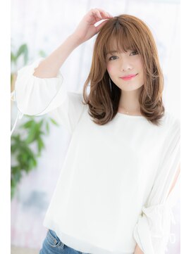 ミック 日暮里店(miq) ミストバングくせ毛風ニュアンスカールフェミニンセミディb1