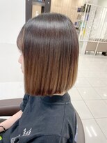 アッシュ 高円寺店(Ash)&nbsp;明るめカラーの縮毛矯正・自然なワンカールボブ★★