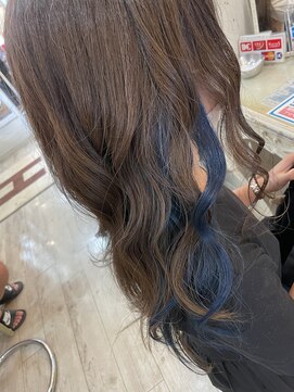 ハグエヴェック(HUG AVEC) グレーブルーインナーカラー