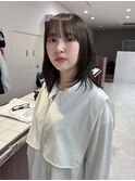 【Look at】20代30代40代ミディアムレイヤーアッシュグレージュ