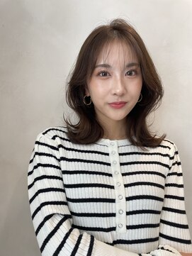 シェリー 仙台(Cherie) 20代30代40代ミルクティベージュ韓国イルミナシースルーバング