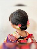 七五三ヘアセット/小さめシニヨン 七歳七五三