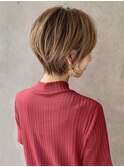 30代、40代/丸みくびれショートボブ×白髪染めハイライト/大宮