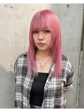 ラニヘアサロン(lani hair salon) ピンクカラー／ケアブリーチ／ダブルカラー