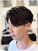 秋田駅メンズカットメンズパーマフェザーパーマセンターパート