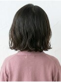 キッズ【骨格補正】オン眉バングの都会的ミディボブ