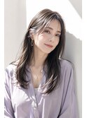 ロング/大人女性/シアーグレージュ/髪質改善カラー/脱白髪染め