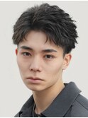 渋谷アクティブショートパーマフェザーパーマ短めセンターパート