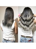 シルバーアッシュ#グラデーション#シールエクステ#小顔ヘア#小倉