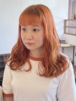 ヘアー ミュゼ 大西店(HAIR Musee) オレンジベージュ/ニュアンスカラー/ぱっつん前髪