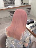 ピンクベージュ/髪質改善/ダブルカラー/ケアブリーチ/20代