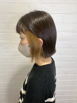 ヘアースペースブルーム プリュス 石橋店(HAIR SPACE BLOOM plus) タッセルボブ/ブリーチ無しインナーベージュ/透明感カラー/艶髪