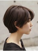 ☆ダークパープルナチュラルショートミルクブラウン髪質改善ボブ