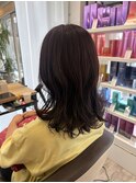 秋カラーピンクパープル×コテ巻きスタイル