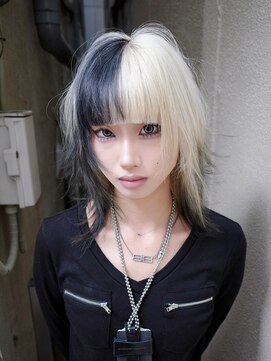 原宿/ウルフカット レイヤー デザインカラー ルーツカラー 