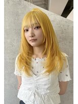 トリムバイエンヴィ(tlim by ENVY)&nbsp;色落ちまで可愛い２回ブリーチで作るイエローカラー