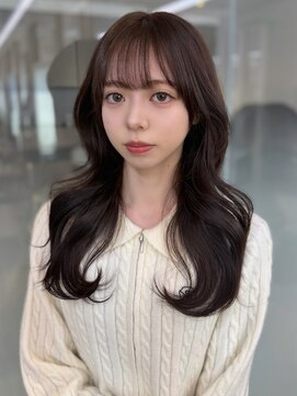ソラ 広尾店(SORA) ロングレイヤー/グレージュ/顔周りカット