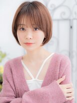 トレース(trace) 浦和/髪質改善/ピンクベージュ×小顔レイヤー丸みショートボブh
