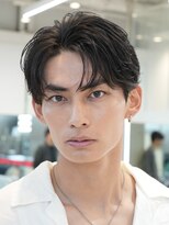 テン 心斎橋(tenn.) メンズセンターパート七三分けパートニュアンスパーマ刈り上げ