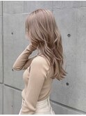 くびレイヤーエモージュ前髪モテベージュレイヤーミディ/高円寺