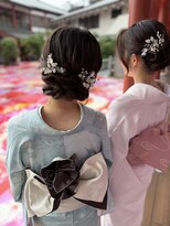 道後着物&nbsp;着物に似合うヘアセット