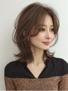 ハーツ(Heart's) ミディアムレイヤー×白髪ぼかしカラー30代40代50代60代