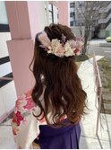 花かんむり風ハーフアップアレンジ