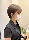 マッシュショート　マロンベージュ