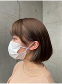 20代30代40代小顔大人ボブイヤリングカラーインナーカラー