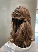 ハーフアップ　ヘアセット