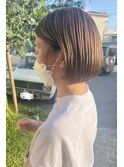 ミニボブ×ベージュカラー