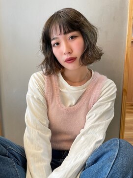 オアシス(oasis) 【oasisマミ】顎ラインアンニュイ大人ボブ/オリーブグレージュ