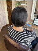 黒髪ボブ/ストレートボブ/ショートボブ/コロンとボブ/縮毛矯正