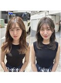10代20代30代似合わせカットメルティカラーフェミニンミディアム