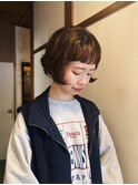 ぱらっとオン眉にミニボブパーマ〇