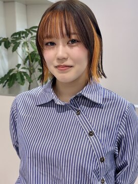 ミーム 原宿 表参道(meme) ”インナーカラーオレンジ