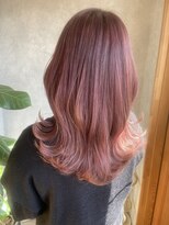 ウイ(ui)&nbsp;ピンクベージュ×セミロングレイヤー