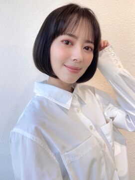 カバーヘア ブリス 川口(COVER HAIR bliss) 黒髪◎大人可愛い小顔丸みショートボブ/20代30代40代p川口