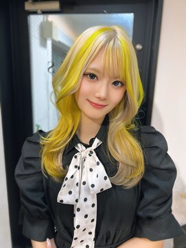 ラピス 名古屋駅前店(Lapis) レイヤー/ホワイト/イエロー/デザインカラー/髪質改善