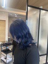 アーサスバイヘッドライト 水戸城南2丁目店(ursus by HEADLIGHT)&nbsp;【LEN】ネイビーブルー　ウルフ　ブリーチ　ブリーチカラー