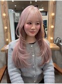 【RIENS xrea】ピンクベージュ×前髪ロング