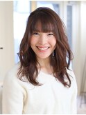 ニュアンス ゆるふわ セミロングスタイル