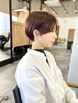 アノネ(anone) マッシュショート×髪質改善カラー×ピンク