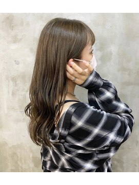 エトネ ヘアーサロン 仙台駅前(eTONe hair salon) オリーブベージュ×波巻きスタイル