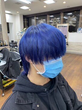 スタイルクリエイター 土浦ピアタウン店(Style creator) ネオウルフカット×ブルーカラー