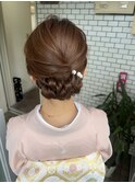 着物ヘアセット　色留袖　シニヨン　きれいめアップ